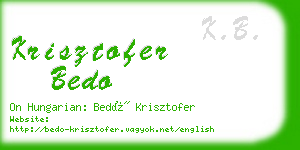 krisztofer bedo business card